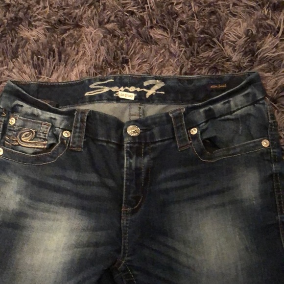 Seven7 blue denim jeans. Slim boot cut. EUC! - Picture 2 of 9
